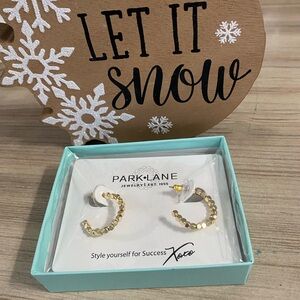 Park Lane Gold Textured Hoop Earrings